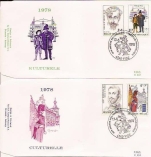 s�rie cuturelle 1978 deux des timbres, entier postal avec le timbre des anciens arquebusiers de Vis�