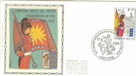 Entier postal avec le timbre des anciens arquebusiers de Vis�