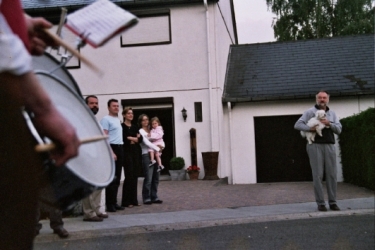 Le R�veil des Francs Arquebusiers par l'harmonie Ste C�cile d'Eben en juillet 2005